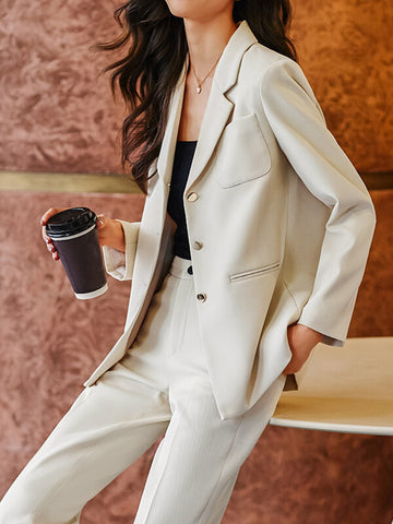 Airchics combinaison 2 pièces blazer boutonnage avec poches femme style tailleur